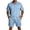 Light Blue, variant on Zimjoy Men's Summer Outfits Set Breathable Mesh Fabric Short Sleeve Shirts and Drawstring Elastic Waist Shorts Set for Beach Vacation, Hot Pink S