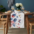 thumbnail image 2 of Independence Day Table Runner - 72 Inch Long, Kitchen Dining Table Runner Dresser Scarves, Flag Balloons Butterflies Watercolor Farmhouse Decor for Coffee Tables Wedding Party Banquet, 2 of 8