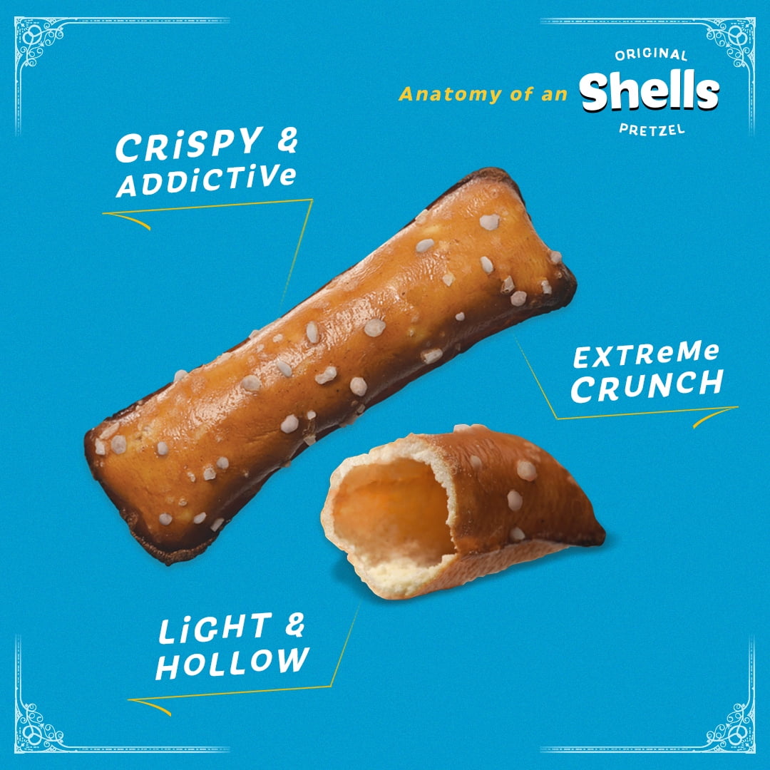 Unique Snacks Pretzels Shells, Home-Style Baked, Vegan, Kosher, 10 Ounce Bags, 60 Ounces Total (Pack of 6)