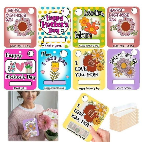 Happy Mother's Day Gift Card Wallet, We Love Mom Party Money and Gift Card Sleeves, Nifty Gifty Card Wallet Holders - Set of 8