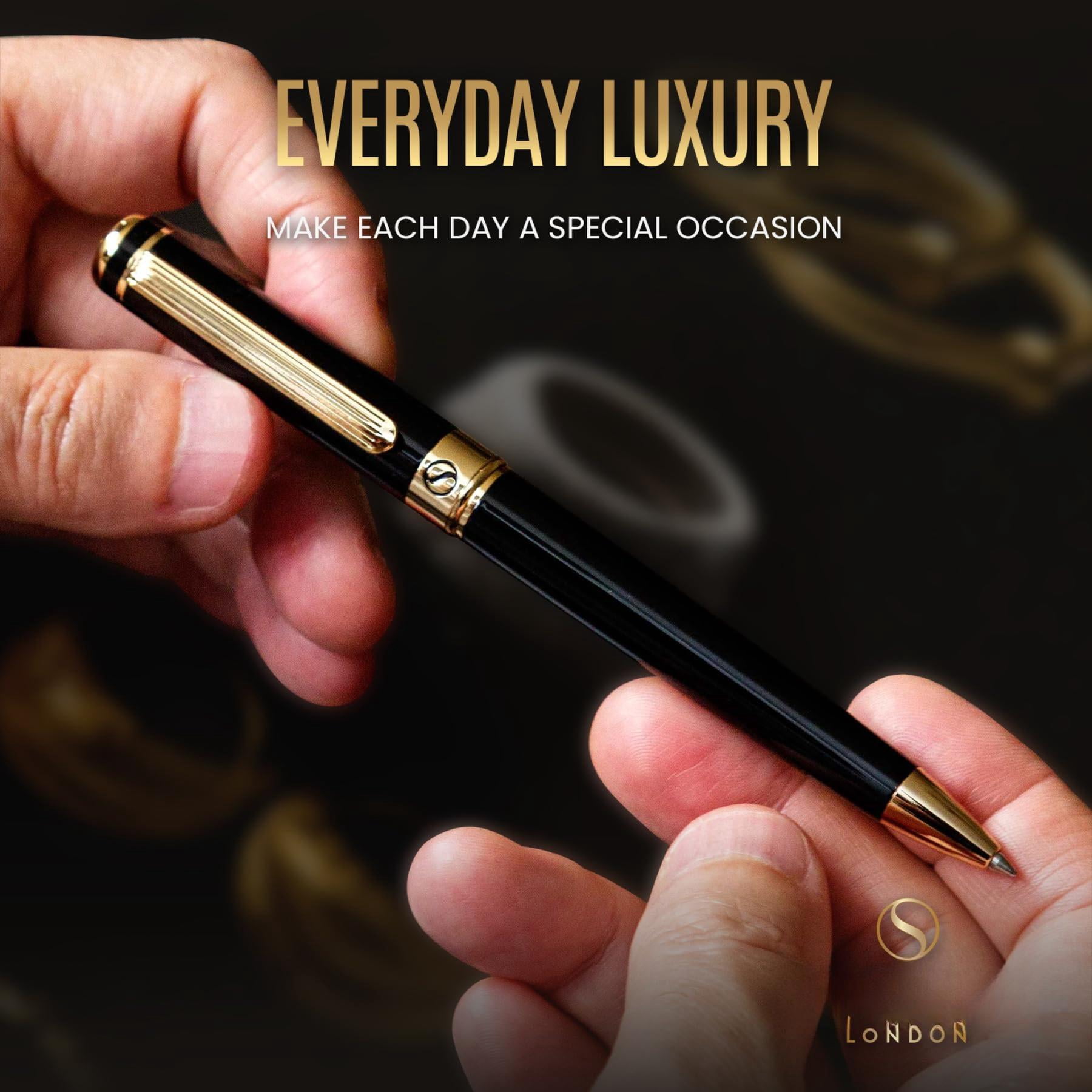Black Lacquer Ballpoint Pen -stunning Luxury  Real Schmidt Refill Gift Set For Men & Women Professional Executive Office Nice Fancy Designer Pens