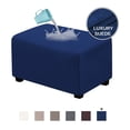 thumbnail image 6 of Dowbom Velvet Ottoman Cover,Form Fit Ottoman Slipcover Rectangle Waterproof Folding Storage Stool Protector Washable Stretch Footrest Covers for Furniture in Living Room-large-Navy blue, 6 of 6