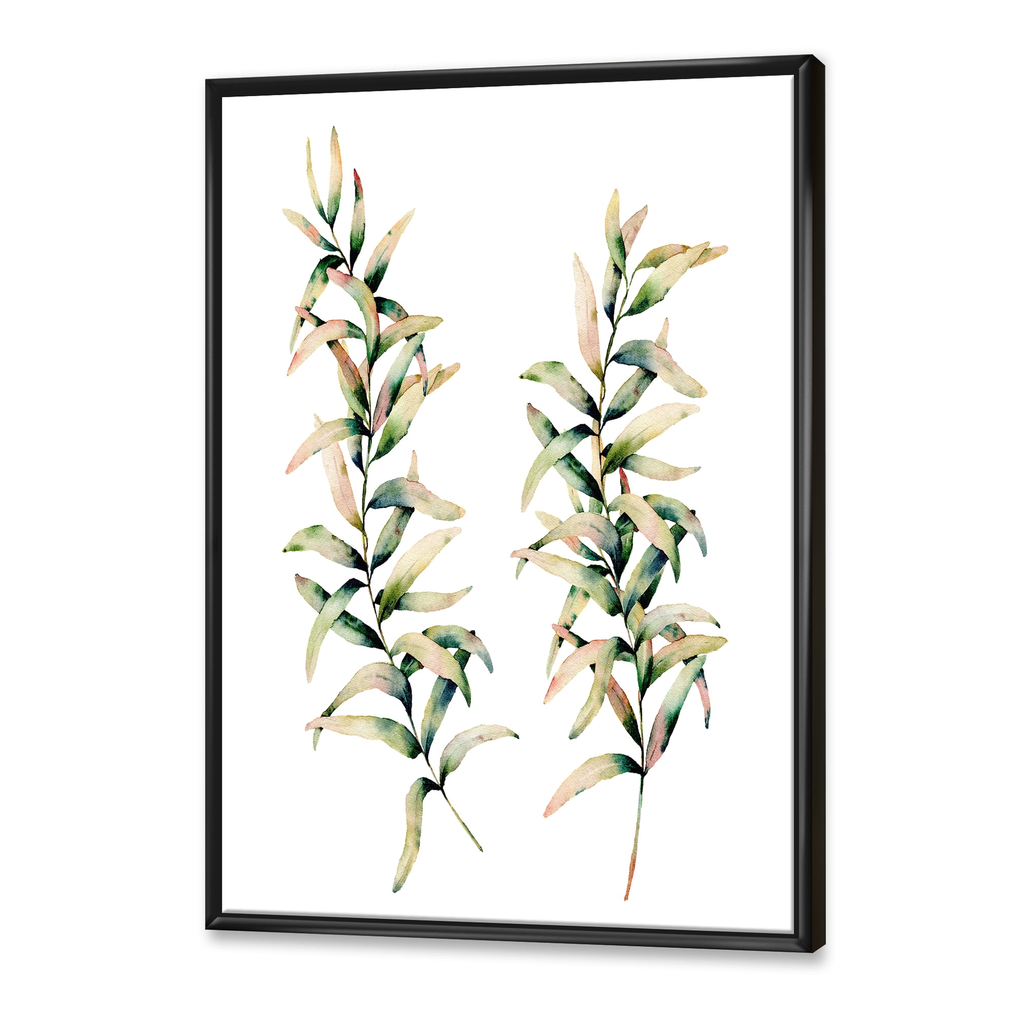 Designart 'Autumn Branches of Grass ' Traditional Framed Canvas Wall Art Print