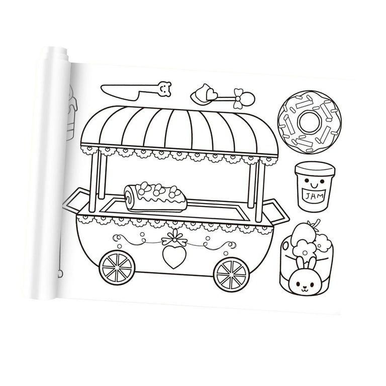 VKPI Kids Drawing and Sticker Set, 4 Sheets with Stickers 5.9 x 7.2,  Coloring Art for Kids Ages 2-4 4-8 8-12, Birthday Gifts, Party Favors