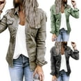 thumbnail image 4 of Powerdelux Women's Boyfriend Denim Jacket Washed Long Sleeve Casual Jean Jacket Coats, 4 of 6
