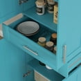 thumbnail image 4 of YYAo Kitchen Pantry Storage Cabinet with Doors, Drawer and Adjustable Shelving, Cabinet for Home, Dining Room, Turquoise, 4 of 7