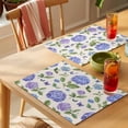 thumbnail image 4 of Purple Hydrangeas Placemats Set of 4 Botanical Garden Florals Retro Place Mats Indoor Wipeable Table Mats Washable Cloth Dining Table Placemats for Kitchen Holiday Party Home Decor 13x19 Inch, 4 of 9