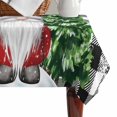 thumbnail image 4 of Black White Plaid Christmas Table Cloth Waterproof Tablecloths, Gnomes Xmas Tree Snowflake Winter Tablecloth Dining Table Cover for Kitchen Party Tabletop Outdoor, Rectangle Tablecloth 52x70 Inch, 4 of 9