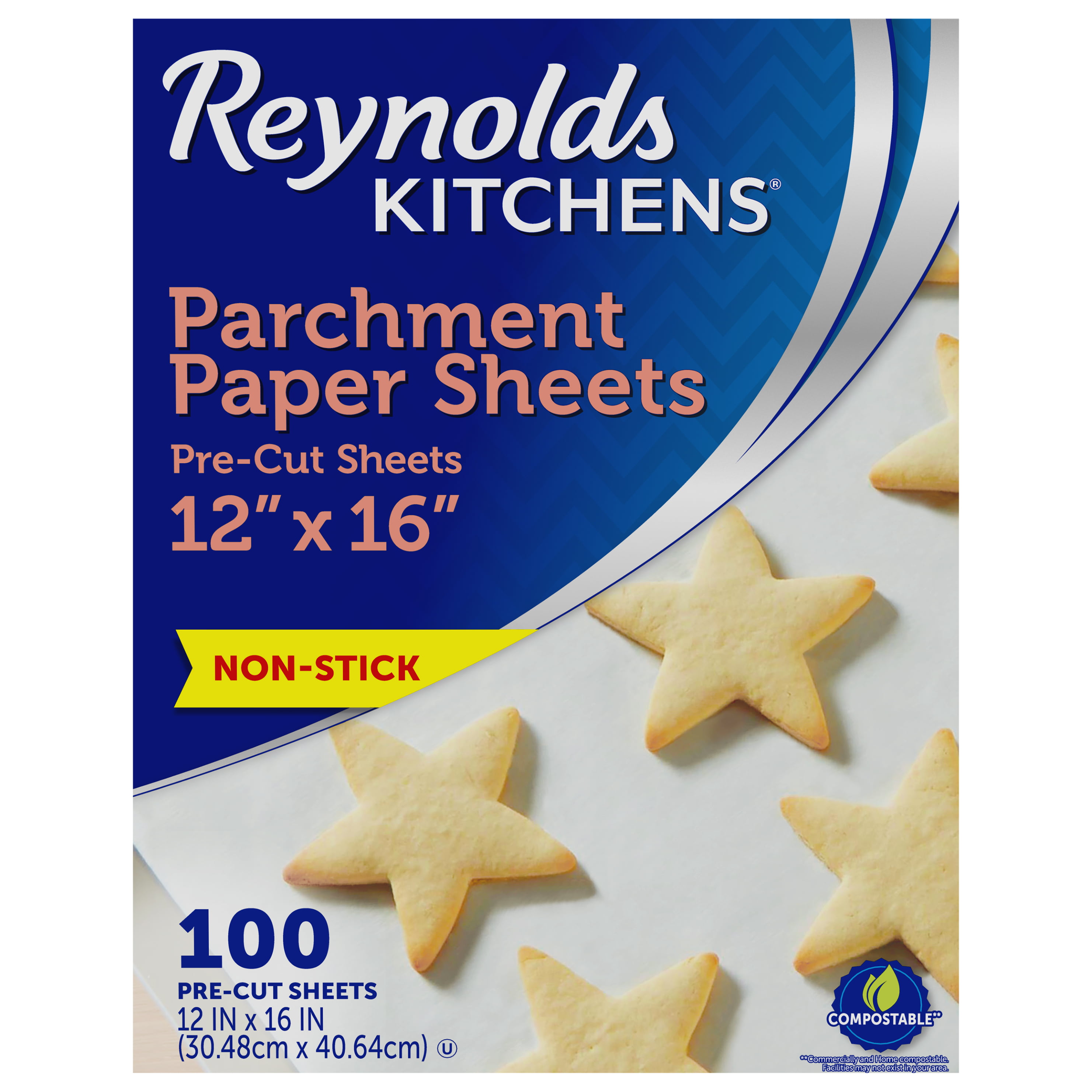 Reynolds Kitchens Stay Flat Parchment Paper with SmartGrid, 50 Square Feet