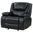 thumbnail image 4 of Mila Manual Glider Recliner Chair- Black Faux Leather- Pillow Top Arms, 4 of 6