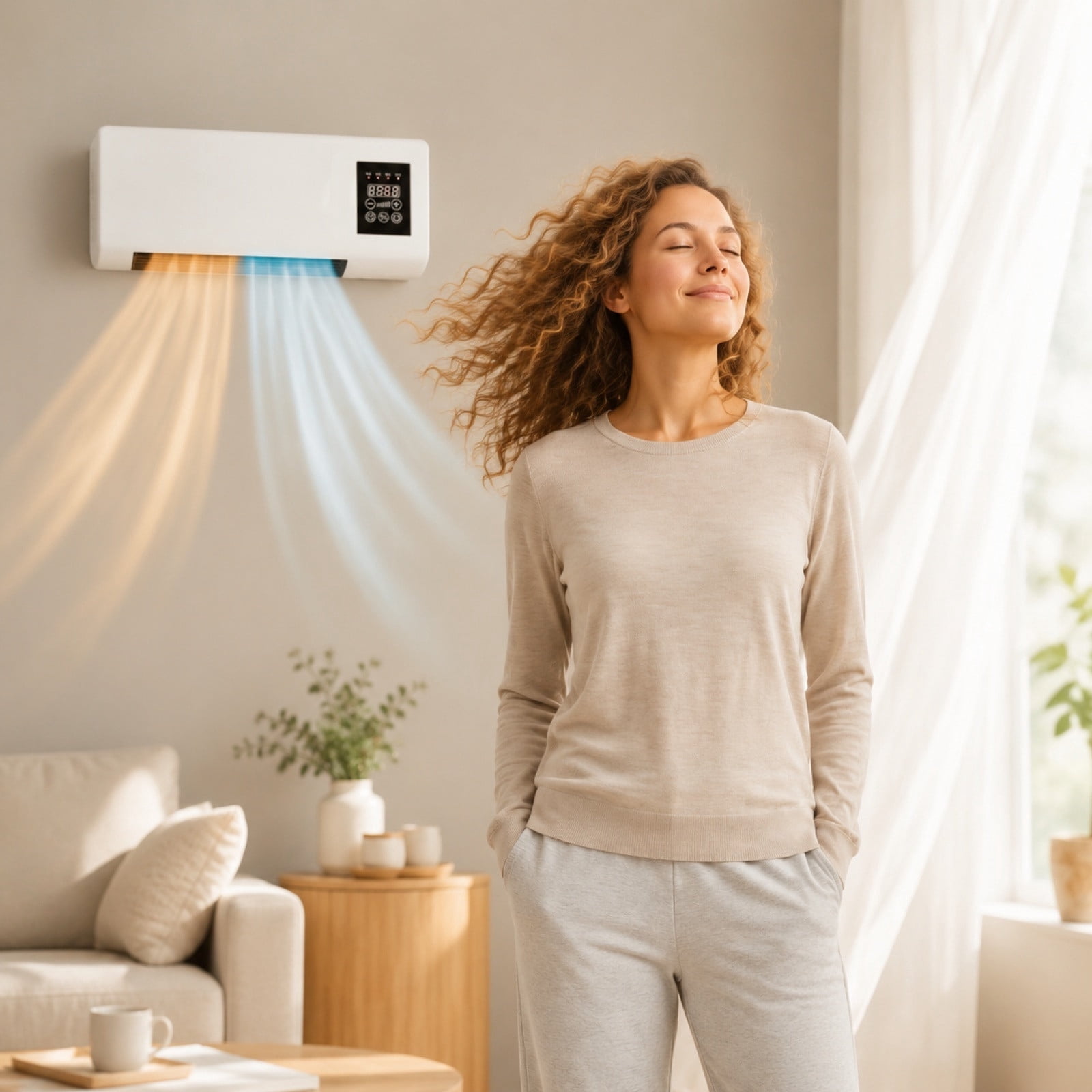 Portable Air Conditioner 3 in 1, Bladeless Wall Mount Fan, 12000 BTU Quiet AC for Bedroom Home Office, No Installation with Remote Control