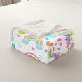 thumbnail image 4 of Kawaii Rainbow Throw Blanket,Cartoon Cute Clouds Dreamy Bed Blanket ,Colorful Love Heart Fleece Blanket,White Fuzzy Blanket,Twin Size (60 x 80 Inches), 4 of 6
