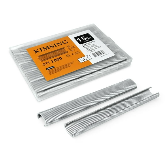 Kimsing 15 GA 3/4'' Crown 7.0-8.0mm Closure Diameter,Galvanized 1000pcs C Ring Staples