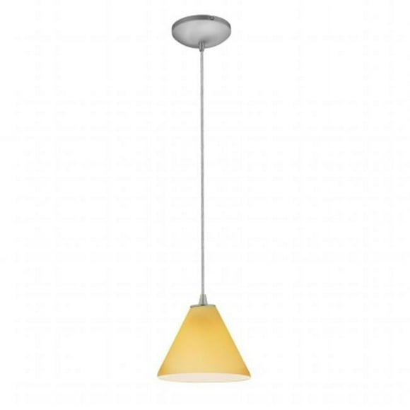 Accesslighting 28004-3C-BS-COB Pendentif en Verre Cobalt avec Cordon LED Martini - Acier Brossé