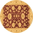 thumbnail image 1 of Ahgly Company Indoor Round Oriental Brown Traditional Area Rugs, 6' Round, 1 of 4