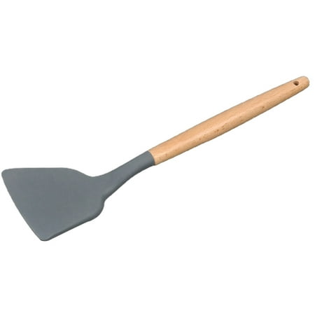 

Non-Stick Kitchen Cooking Utensils Silicone Kitchenware with Wooden Handle Coated Pan Pot Safe Kitchen Gadgets Dense Shovel