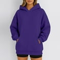 thumbnail image 4 of Mohiass Womens Oversized Hoodies Long Sleeve Plain Basic Fleece Sweatshirts 2025 Fall Winter Pullover Tops with Pocket Dark Purple S, 4 of 5