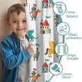 thumbnail image 3 of Blackout Kids Curtains,White Cartoon KnightsCastles Pattern Childrens Insulated Curtains Set Of 2,Bedroom Essentials,Toddler Room Decor 42"x84", 3 of 5