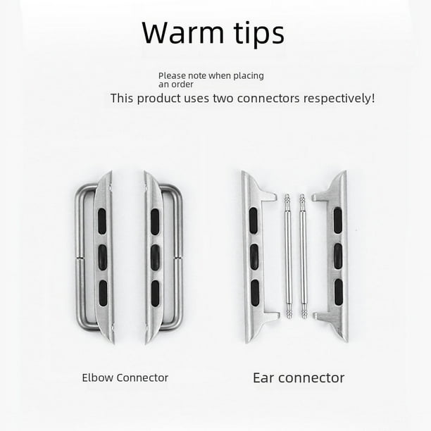 Para el conector de correa de reloj Apple iwatch8SE Conector de codo clásico de acero inoxidable 316