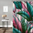thumbnail image 2 of GOSMITH Tropical Tree Plant Floral Shower Curtain - Durable and Washable White, 2 of 7