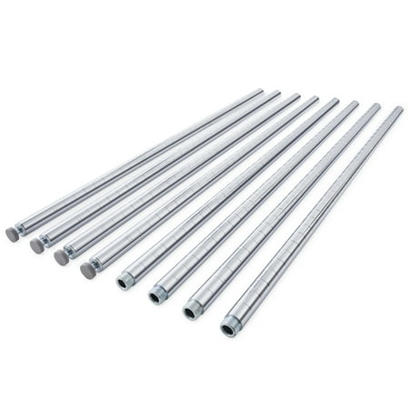 HSS 82" Long Wire Shelf Poles 1" pole diameter 1.2 mm pole thickness Chrome, 4-Pack