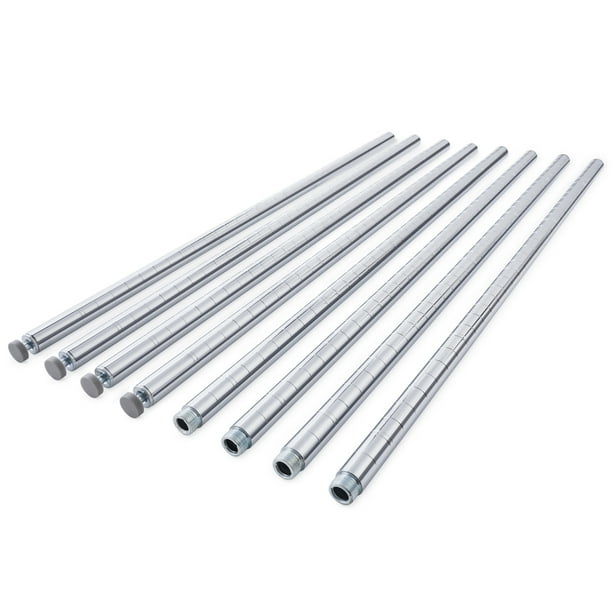 Home Storage Space Wire Shelving Poles with Leveler, Chrome Walmart