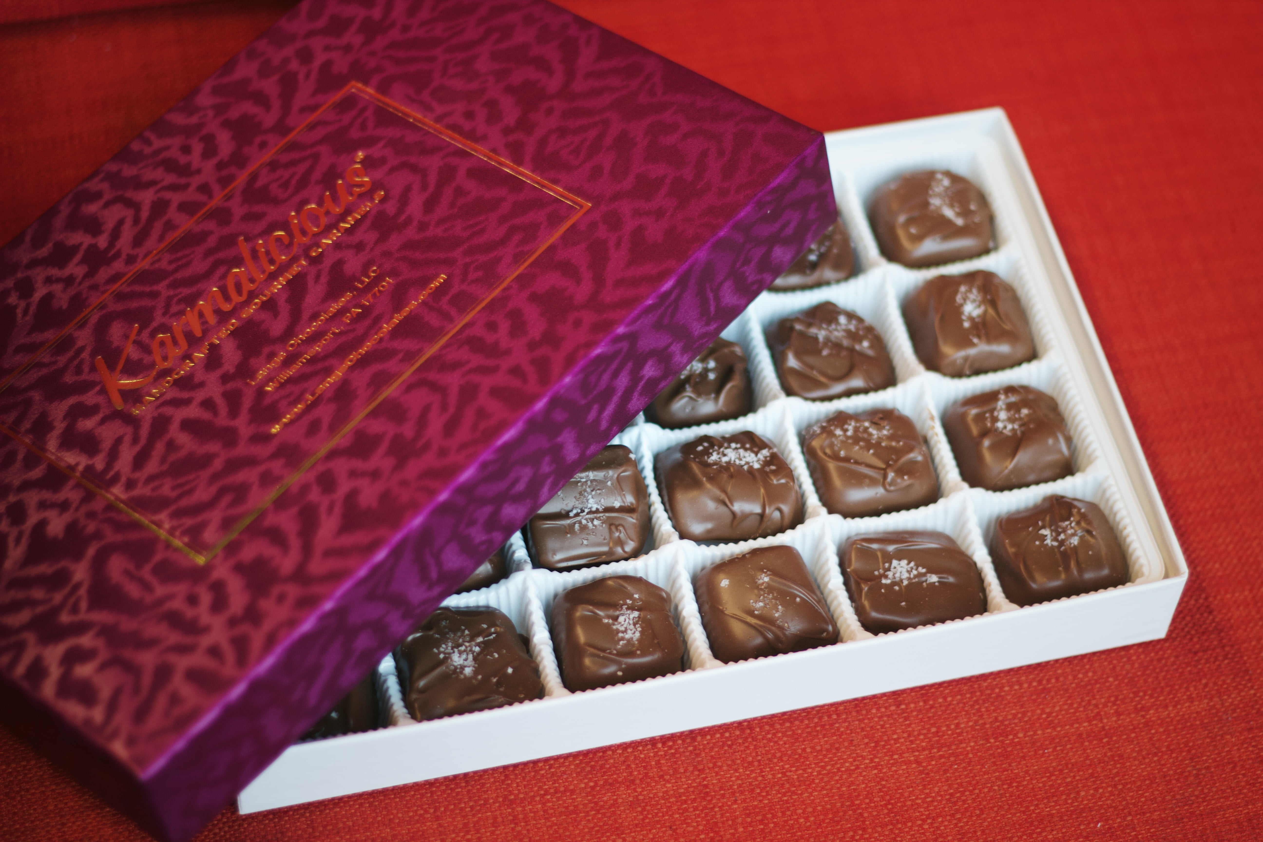 Karmalicious Milk Chocolate Sea Salt Caramels 12 piece Box