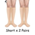 thumbnail image 3 of PULLIMORE 2 Pairs Womens Fleece Lined Knee High Thigh Socks Winter Warm Cozy Thick Stockings (Skin）, 3 of 7