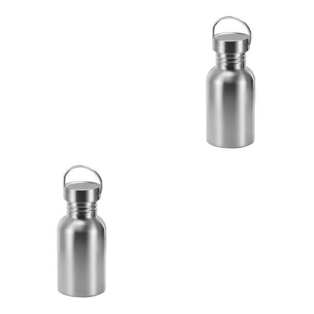 Bearachild Botella de agua de acero inoxidable con aislamiento de pared al vacío, petacas deportivas portátiles con asa, petaca impermeable para 350ML 2piezas
