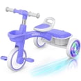 thumbnail image 1 of Triciclo SEREED para niños pequeños, iluminación colorida de 2 a 5 años, color morado, 1 of 9