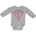 thumbnail image 3 of Inktastic Breast Cancer Awareness with Pink Ribbon Heart Boys or Girls Long Sleeve Baby Bodysuit, 3 of 5