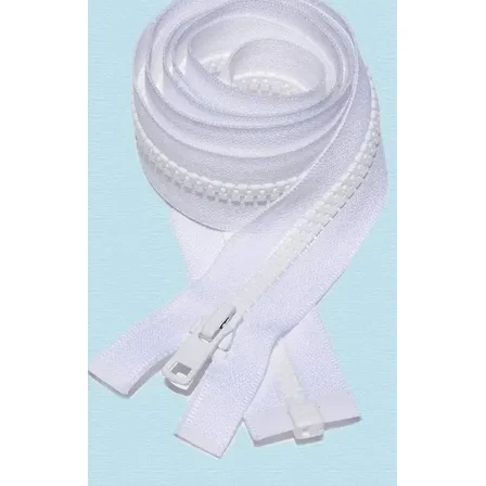 YKK 90" VISLON Zipper ~ YKK #5 Molded Separating ~ Sleeping Bag ~ White (1 Zipper)