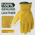 thumbnail image 3 of OZERO Garden Gloves Flex Grip Tough Cowhide Leather Work Gloves for Men and Women, 3 of 9