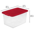 thumbnail image 3 of Sterilite 64 Qt. Clear Plastic Latching Lid Storage Bin Container Tote, 18 Pack, 3 of 9