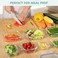 thumbnail image 7 of GPED 8 Pack Glass Meal Prep Containers, Food Storage Containers with Lids, Glass Lunch Boxes, Airtight Bento Boxes, for Microwave, Oven, Freezer and Dishwasher Safe, Gray, 7 of 7