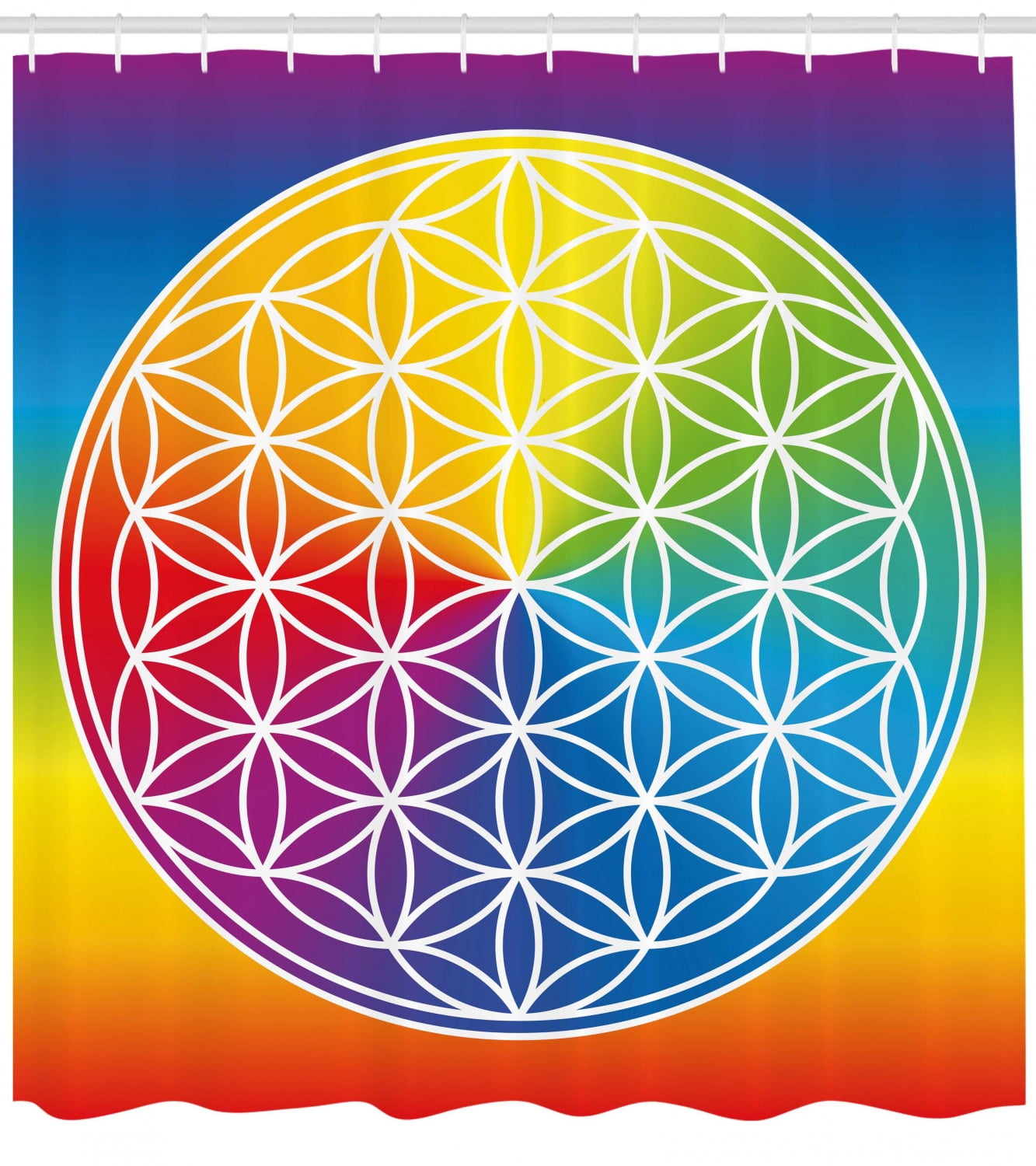 Hippie Shower Curtain Abstract Peace Flower Child Youth Radiant