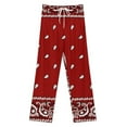 thumbnail image 3 of Bandana Pattern Pajamas For Women Loose Retro Night Pajama Pants Comfortable Sleepwear Bottoms Homewear, 3 of 6