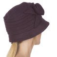 thumbnail image 2 of Sakkas Womens Wool Blend Foldable Cloche Bucket Hat with Flower Accent - Dark Purple - One Size, 2 of 3