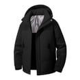 thumbnail image 2 of Men's Color Block Loose Casual Warm Windproof Waterproof Long-Sleeve Outerwear With Detachable Hood Leisure Oversize Jackets for Men, 2 of 7