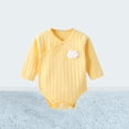 thumbnail image 4 of VERUGU Baby Girl Romper Fall Winter Warm Jumpsuit Toddler Padded Thickened Casual Long Sleeve Round Neck Print Cotton Suit Onesie Yellow 52, 4 of 5