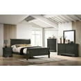 thumbnail image 2 of Queen Size Gray Sleigh Bed Frame - Solid Wood Bedroom Furniture, Modern Contemporary Design, 88"x62", Foundation Required. Perfect for Master Bedroom., 2 of 6