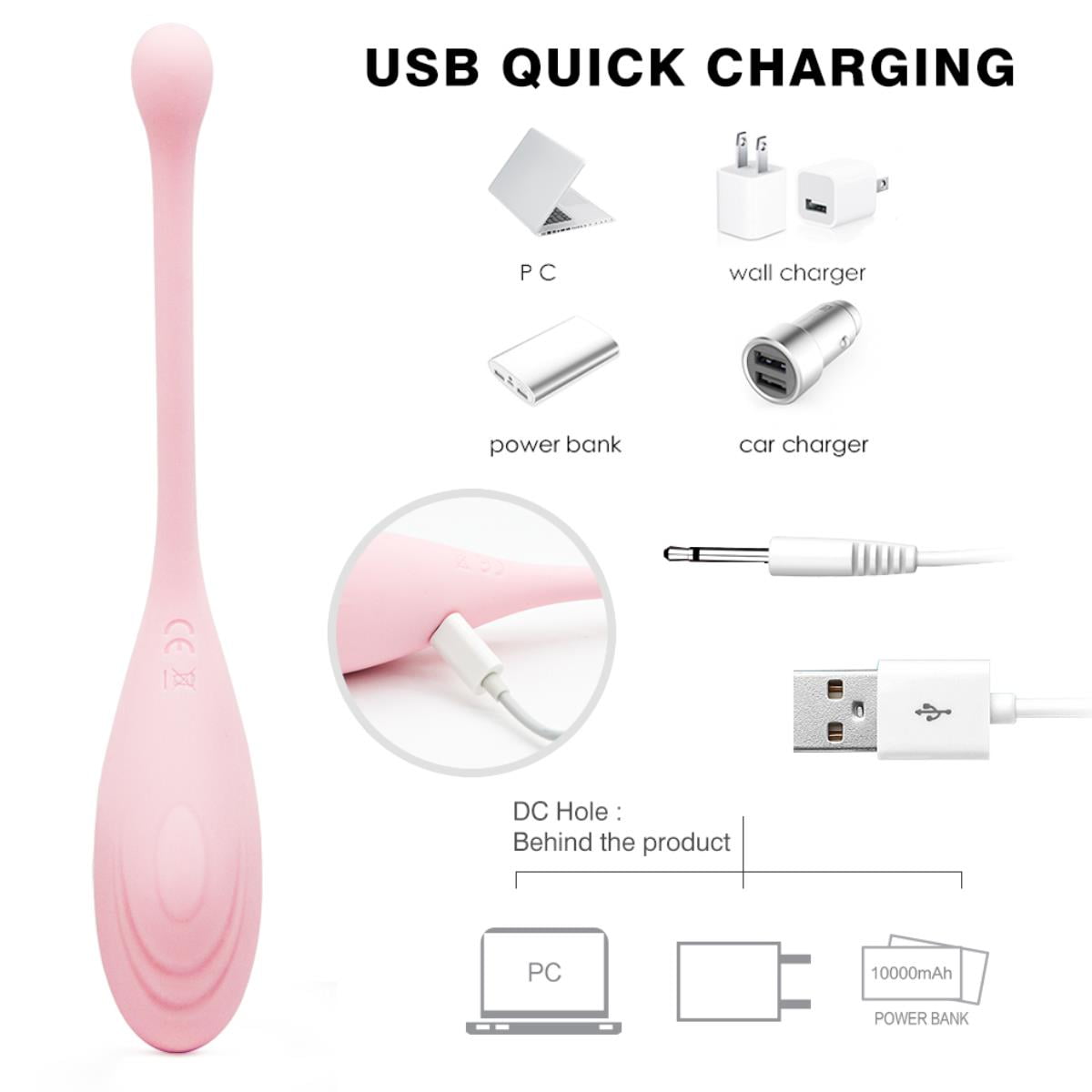 Rechargeable Mini Personal Massager with 10 Quiet Vibration Modes Cordless Handheld Massager for Neck Shoulder Back Body
