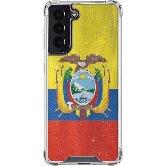 Skinit Countries of the World Ecuador Flag Distressed Galaxy S22 Clear Case