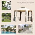 thumbnail image 6 of Outsunny 13' x 13' Patio Gazebo, Double Roof Hexagon Outdoor Gazebo Canopy Shelter with Netting & Curtains, Solid Steel Frame for Garden, Lawn, Backyard and Deck, Beige, 6 of 9