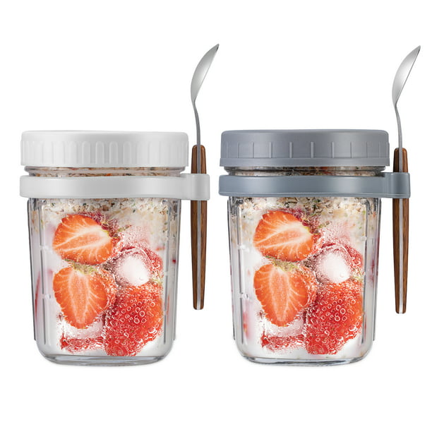 2 Pack Overnight Oats Containers with Lid and Spoon , Overnight Oats ...