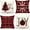 Rouge Noir, variante sur Housses de Coussin de Noël Grises 16x16 Ensemble de 4 Décorations de Noël de Ferme Joyeux Arbre Joy Let It Snow FA la la Décoration de Vacances d'Hiver Housse de Coussin pour Canapé Maison TH055-16
