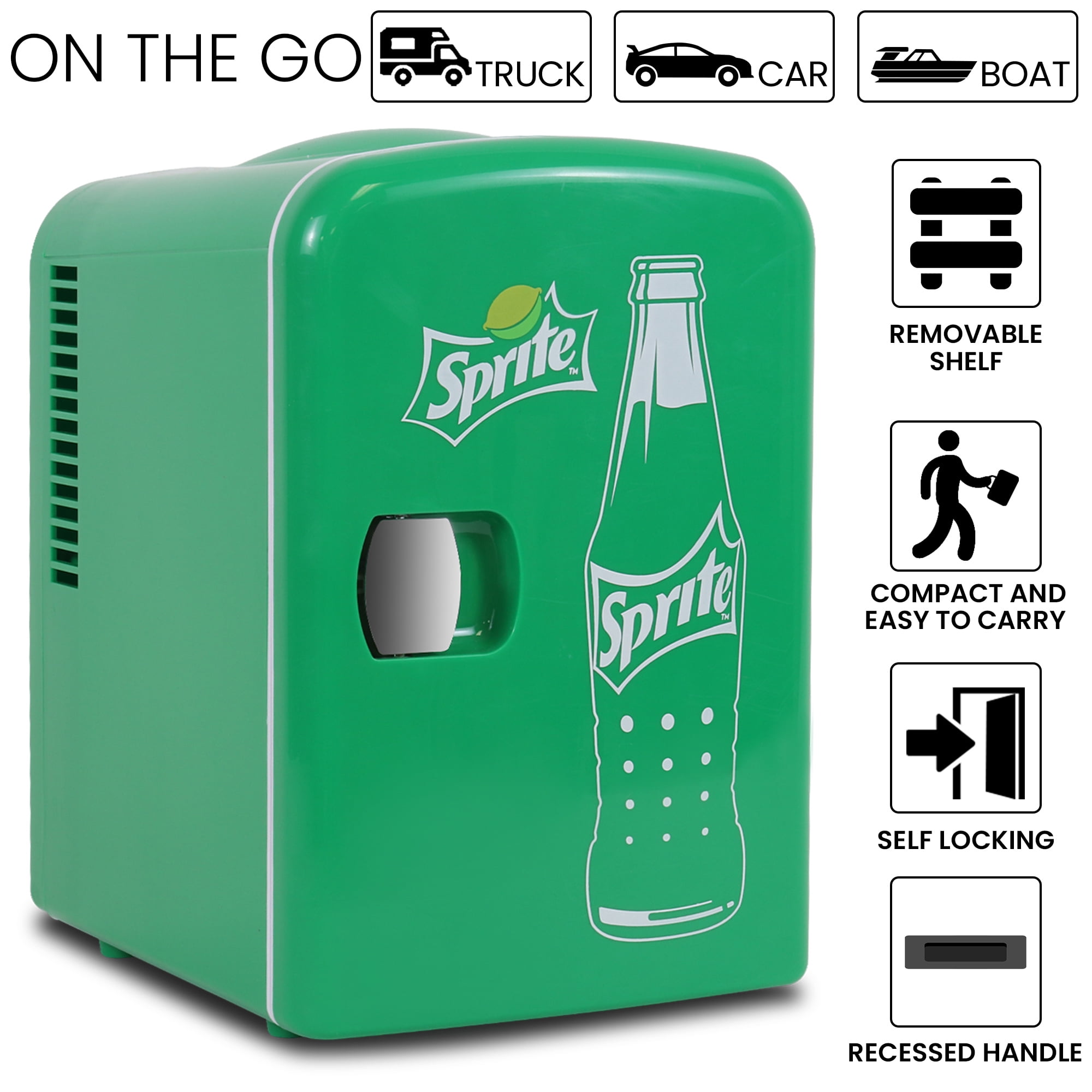 Green Sprite Lime Soda Coca Cola Mini Fridge Compact Personal Refrigerator  Retro