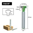 thumbnail image 2 of Graflsoa 3-Piece Carbon Steel Router Bit Set for Keyhole, T-Slot, and Frame Hanging, Green Alloy Edging Cutter Heads, 6mm/6.35mm Size Options, 2 of 6