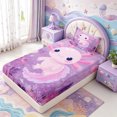 thumbnail image 4 of Manfei Purple Axolotl Twin Sheets,Cute Aniaml Salamander Bedding,3 Pieces,1 Flat Sheet,1 Fitted Sheet and 1 Pillowcase, 4 of 6