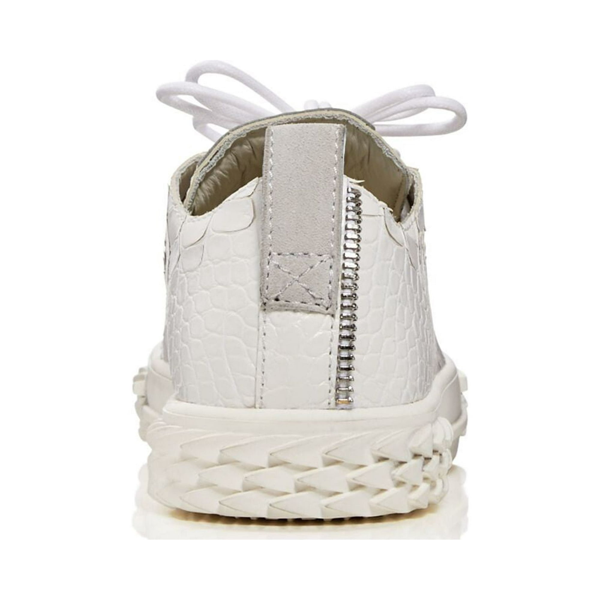 GIUSEPPE ZANOTTI Womens White Animal Print Blabber Round Toe Zip Up Leather Athletic Sneakers Shoes 36